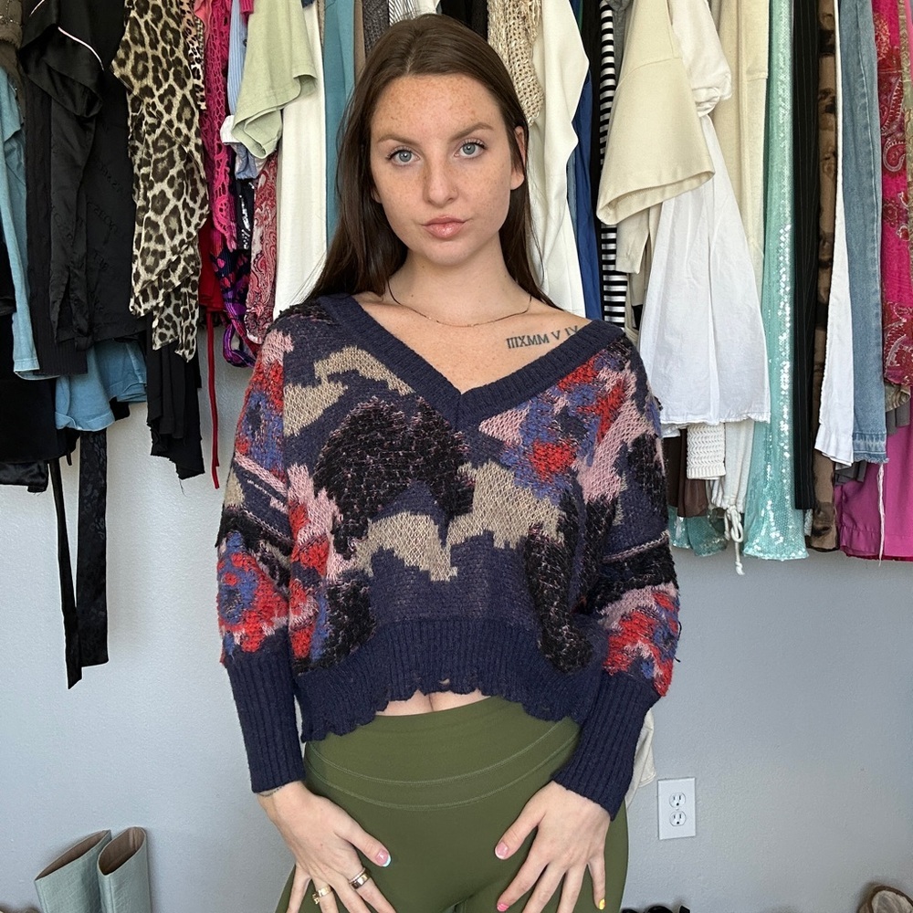 Anthropologie Cropped Knit Sweater